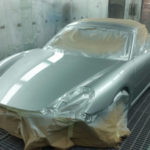 Porsche Boxster in paint shop